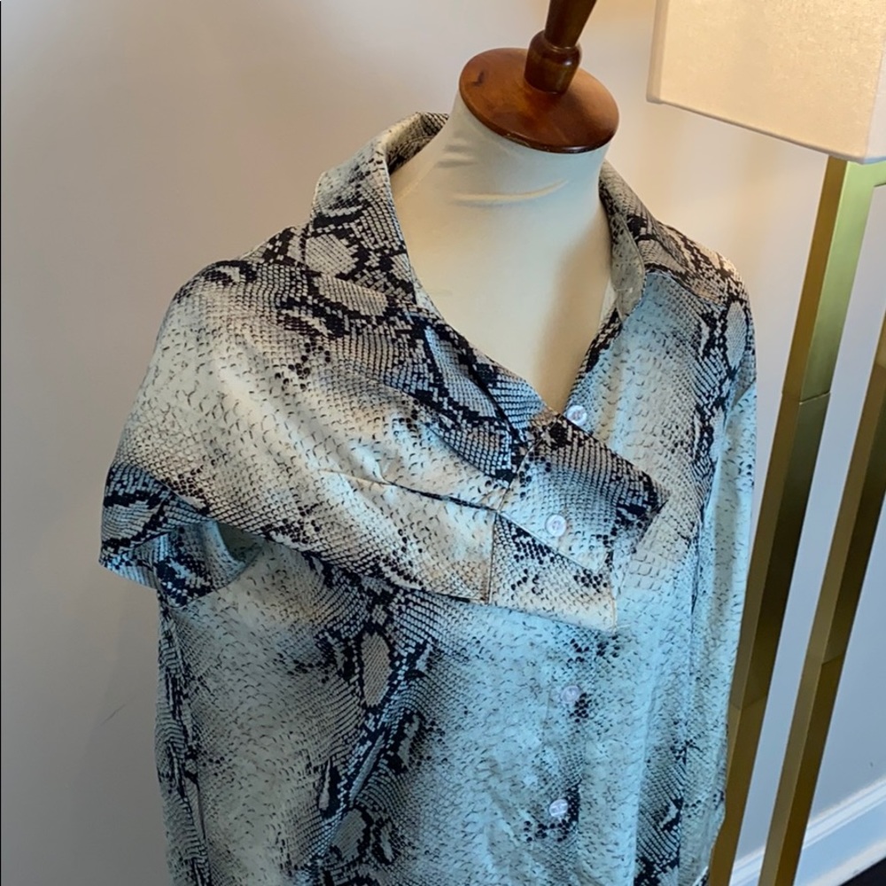 Asos Snake Print Button Down Blouse - image 3